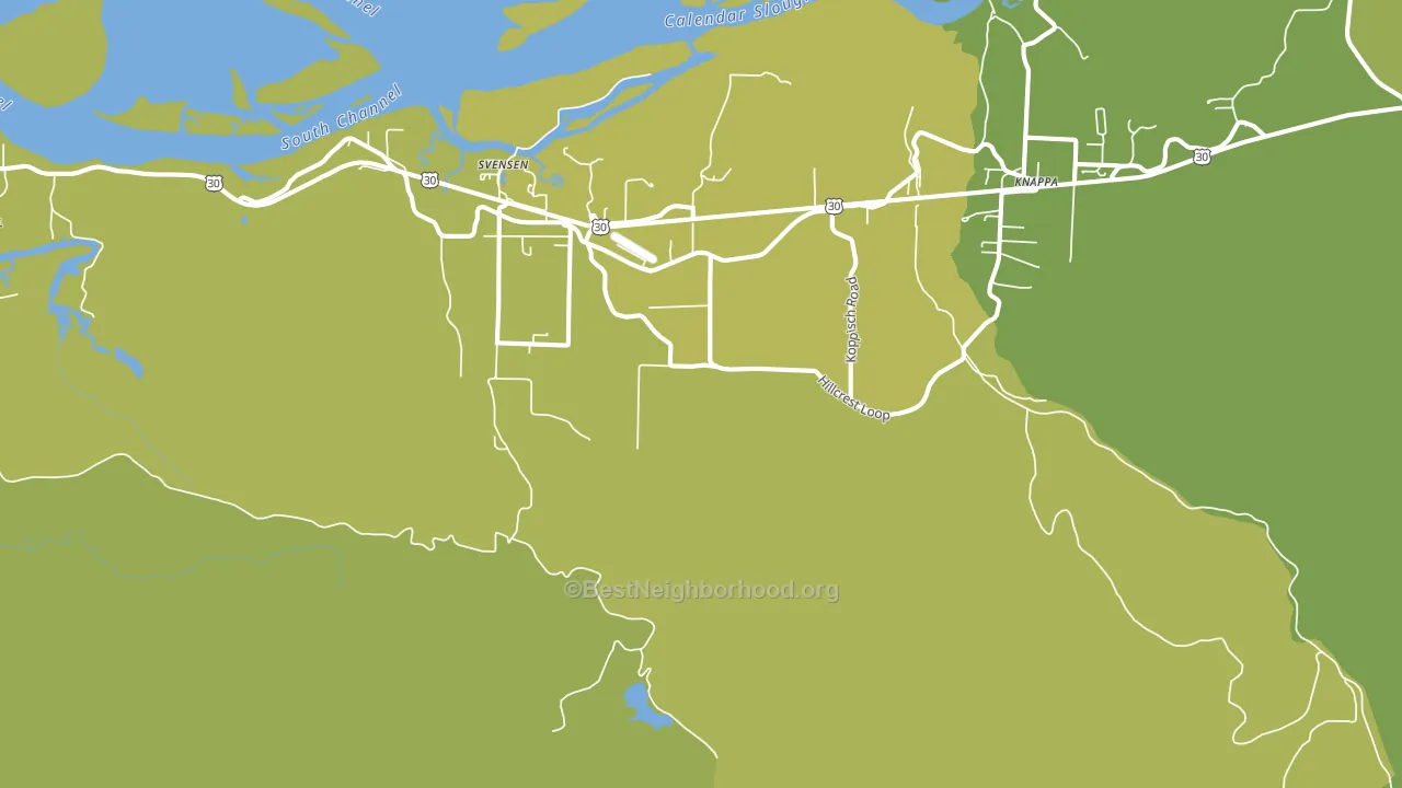 Svensen, OR block-group voter-turnout map