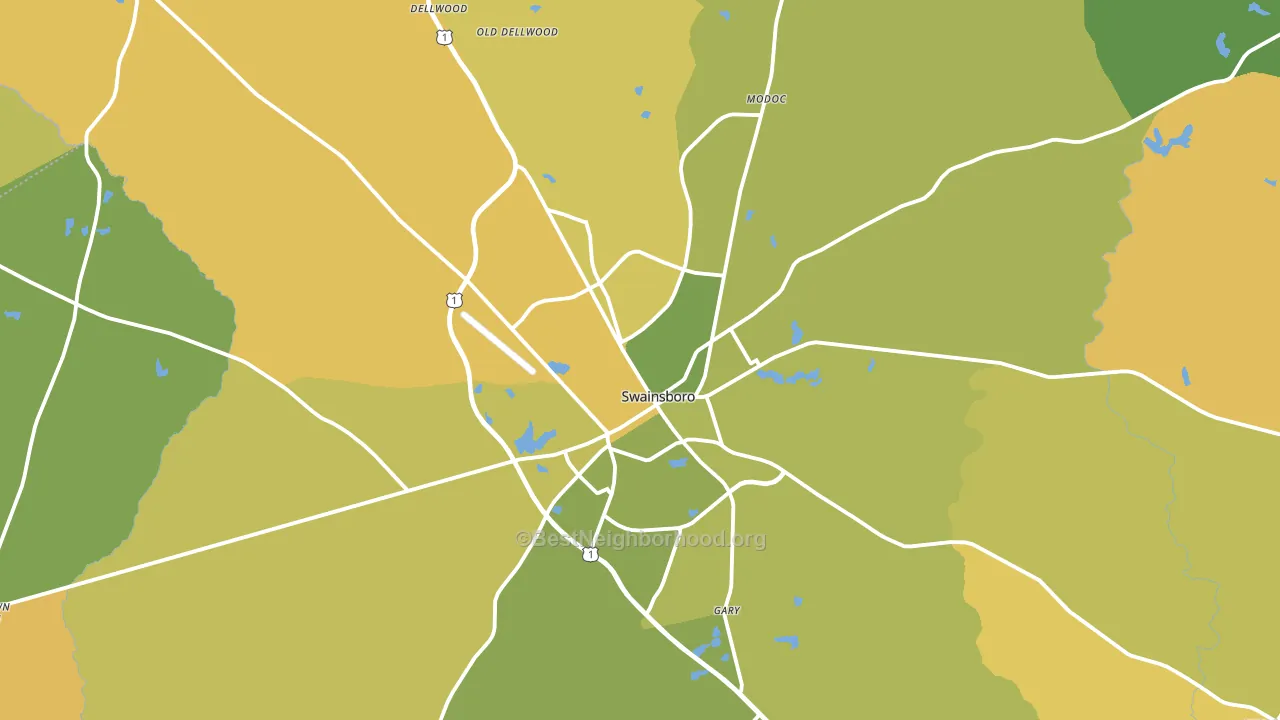 Swainsboro, GA block-group voter-turnout map