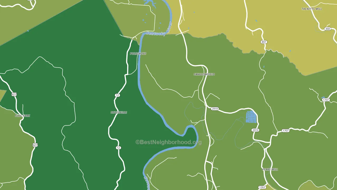 Swallowfield, KY block-group voter-turnout map
