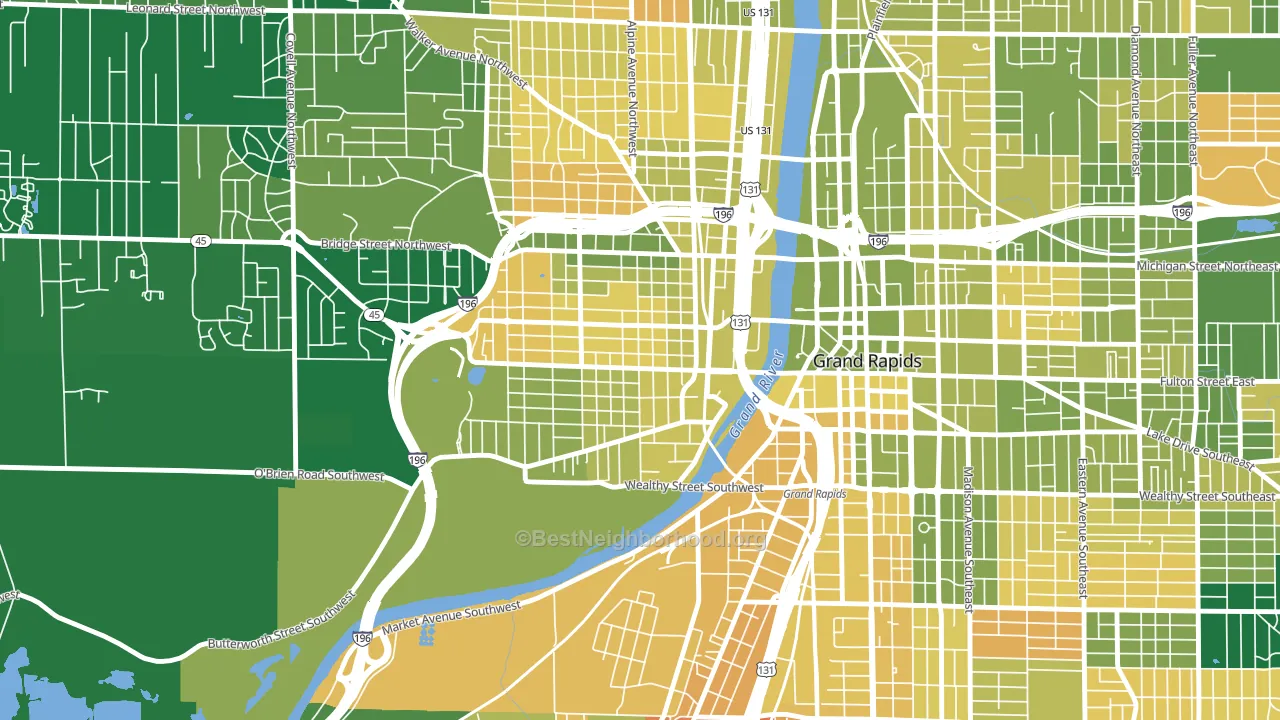 Swan, Grand Rapids, MI block-group voter-turnout map