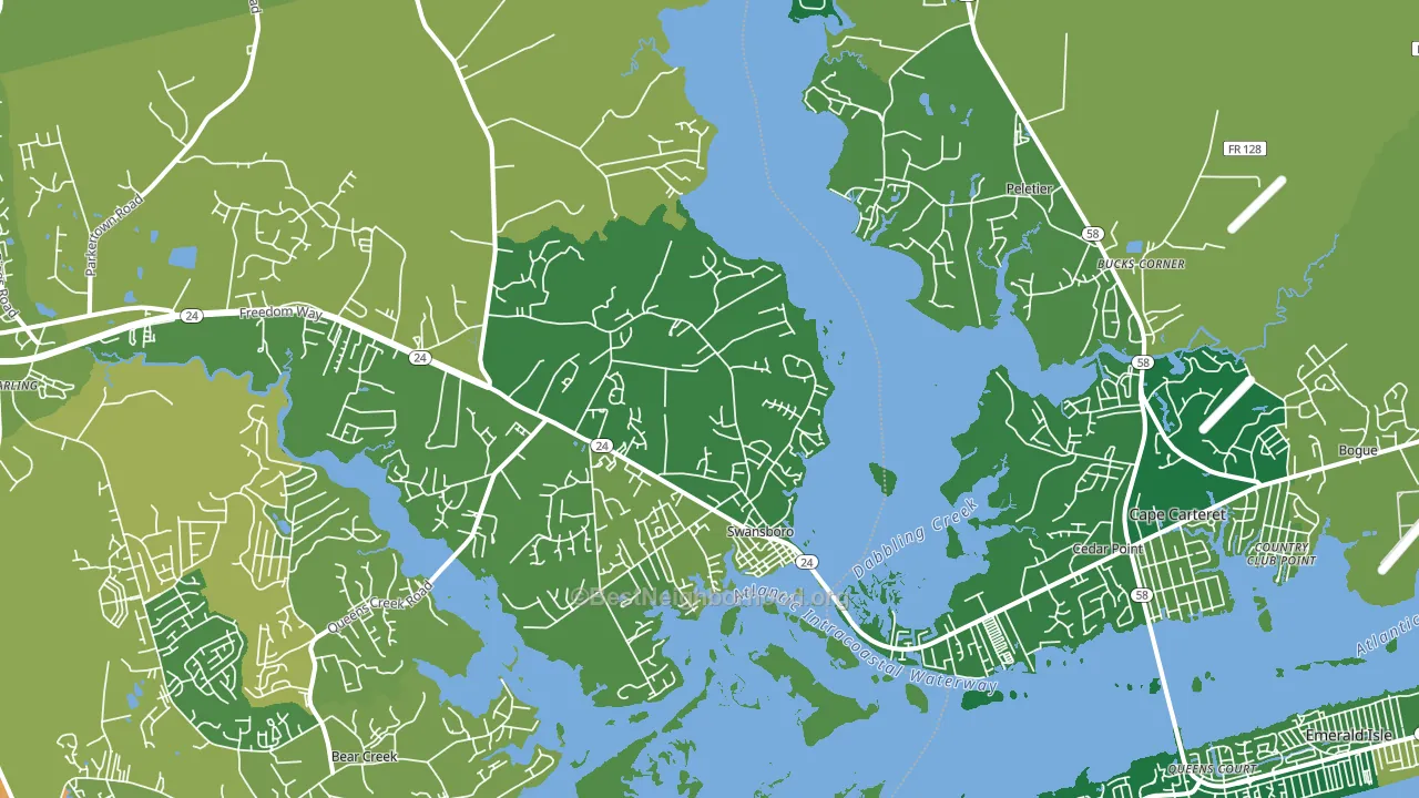 Swansboro, NC block-group voter-turnout map