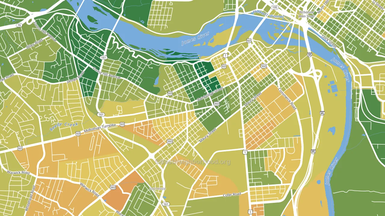 Swansboro, Richmond, VA block-group voter-turnout map