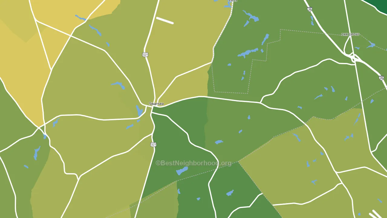 Swansea, SC block-group voter-turnout map