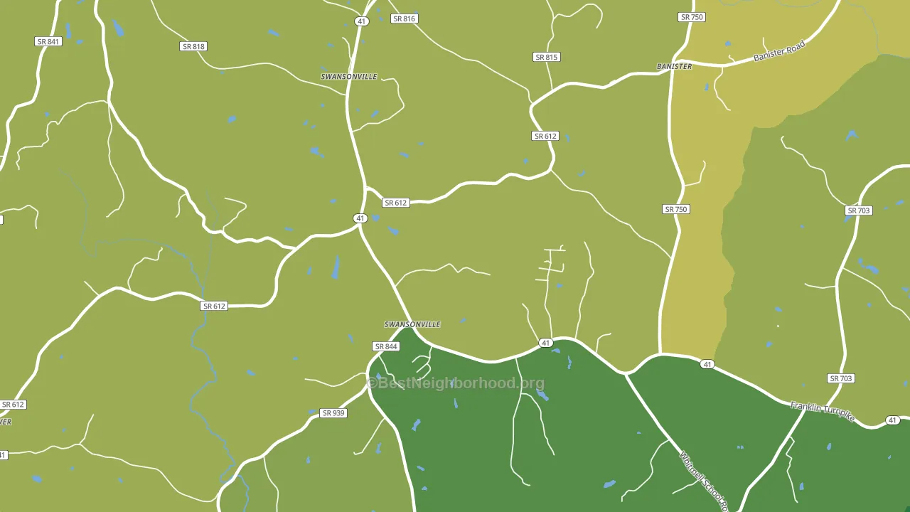 Swansonville, VA block-group voter-turnout map