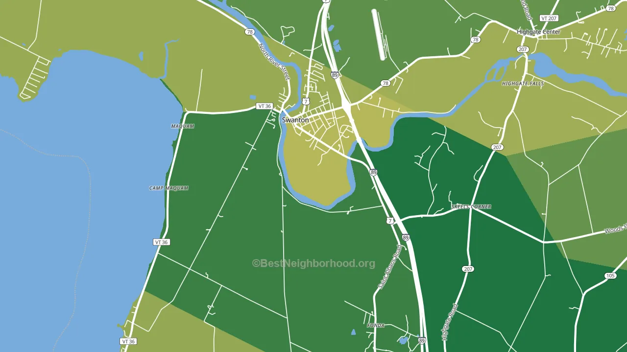 Swanton, VT block-group voter-turnout map