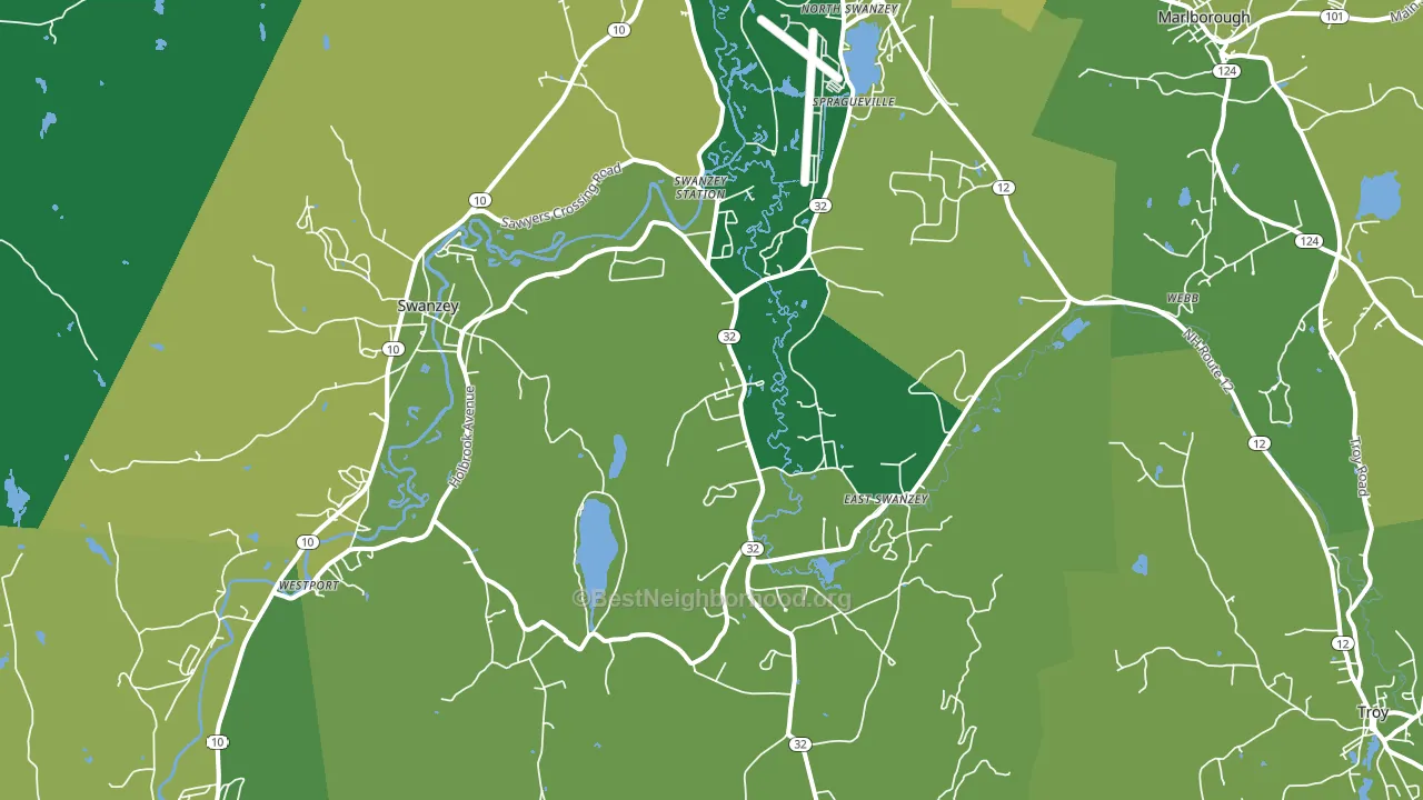 Swanzey, NH block-group voter-turnout map