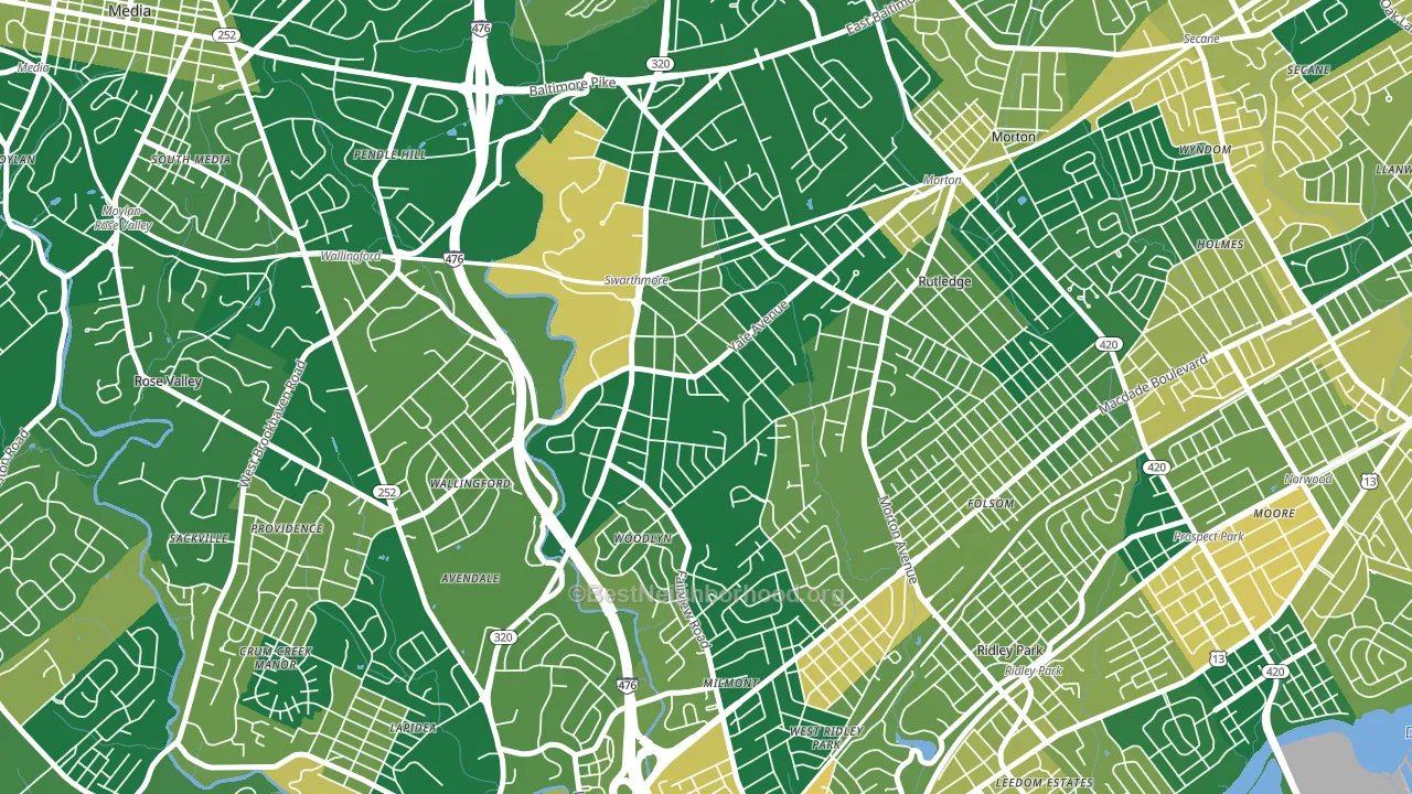 Swarthmore, PA block-group voter-turnout map
