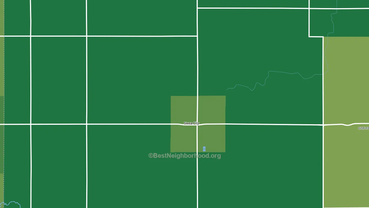 Swea City, IA block-group voter-turnout map