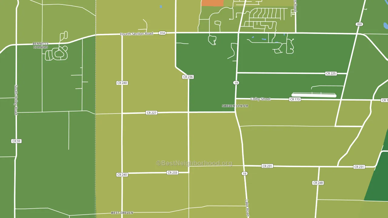 Sweden Center, NY block-group voter-turnout map
