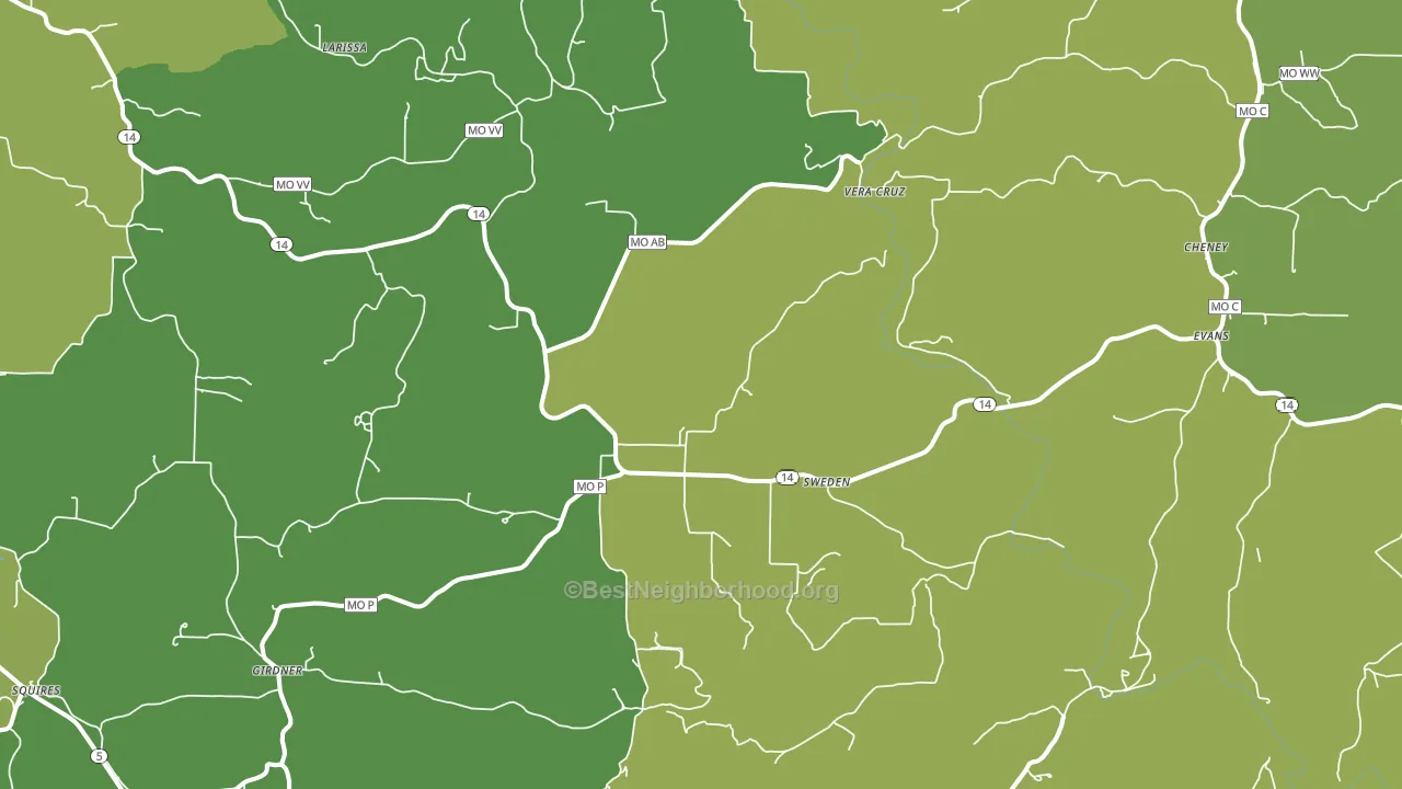 Sweden, MO block-group voter-turnout map