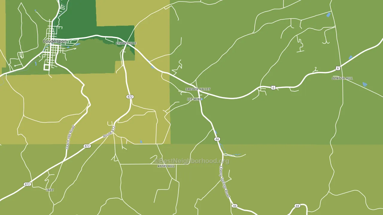 Sweden Valley, PA block-group voter-turnout map