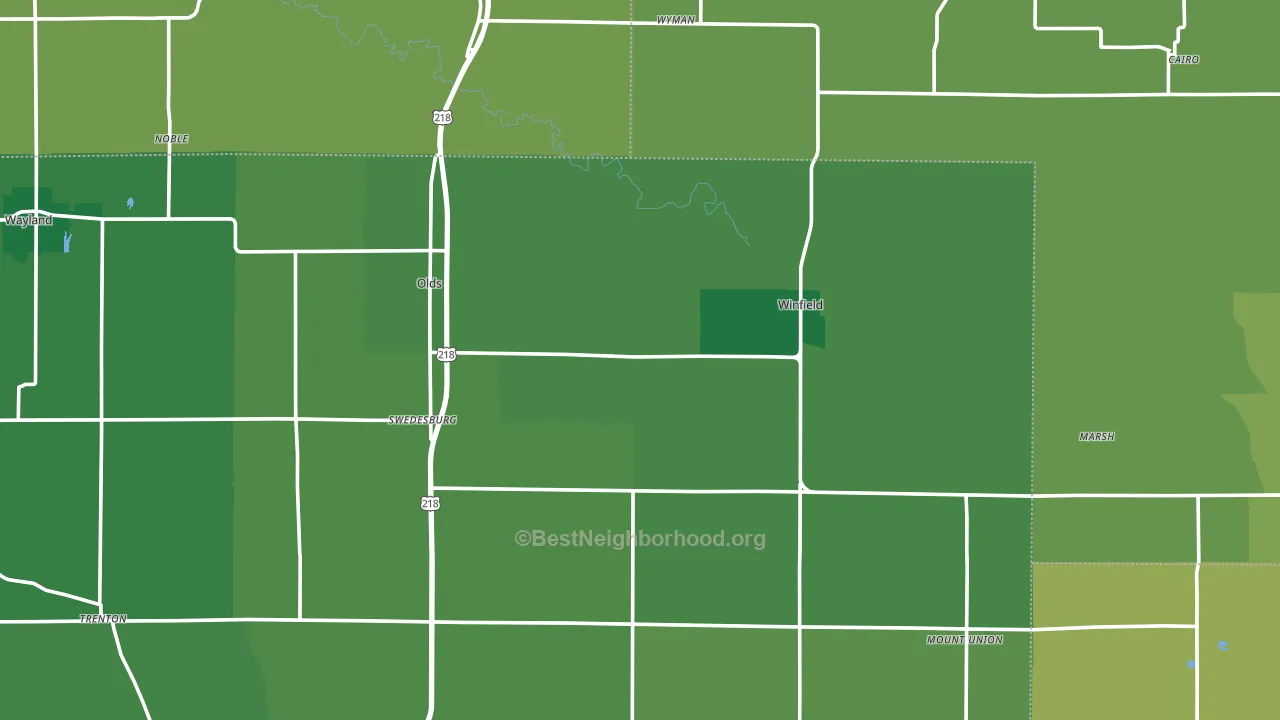 Swedesburg, IA block-group voter-turnout map