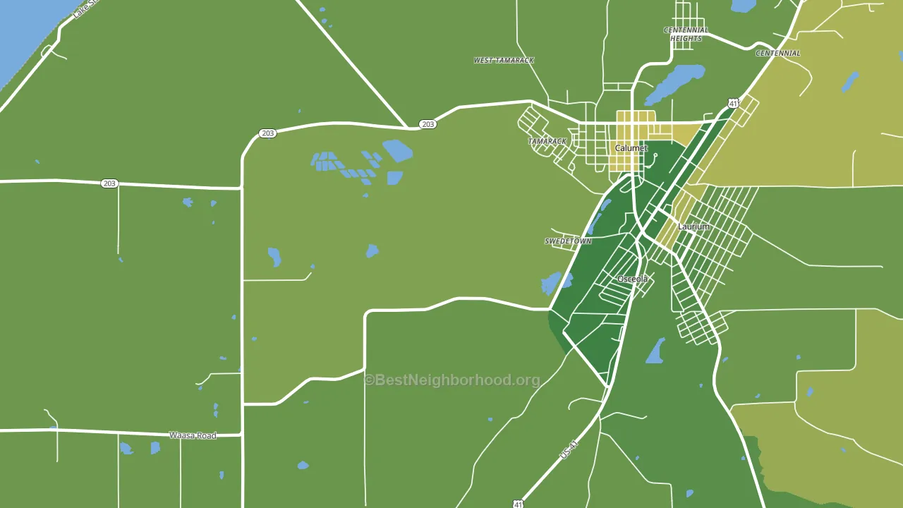 Swedetown, MI block-group voter-turnout map