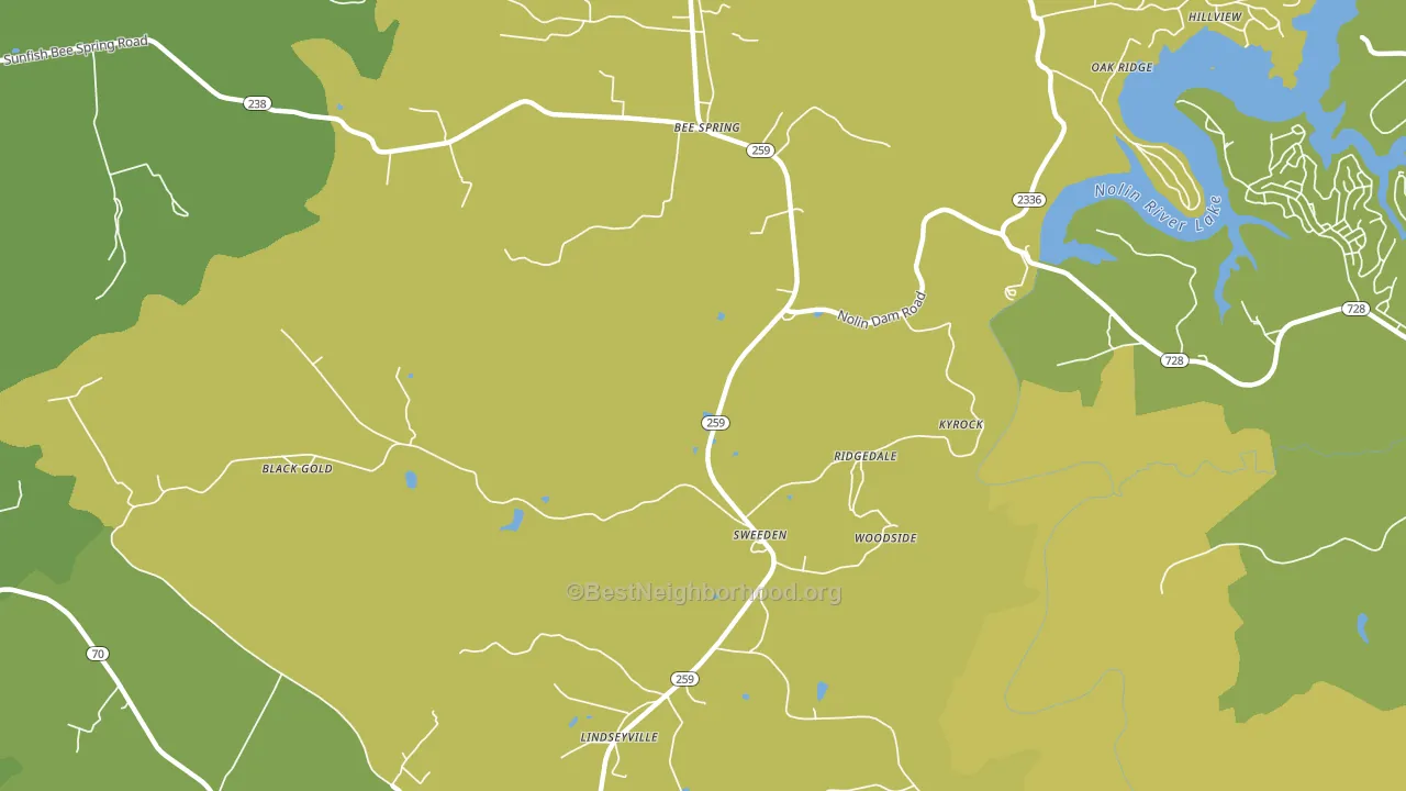 Sweeden, KY block-group voter-turnout map