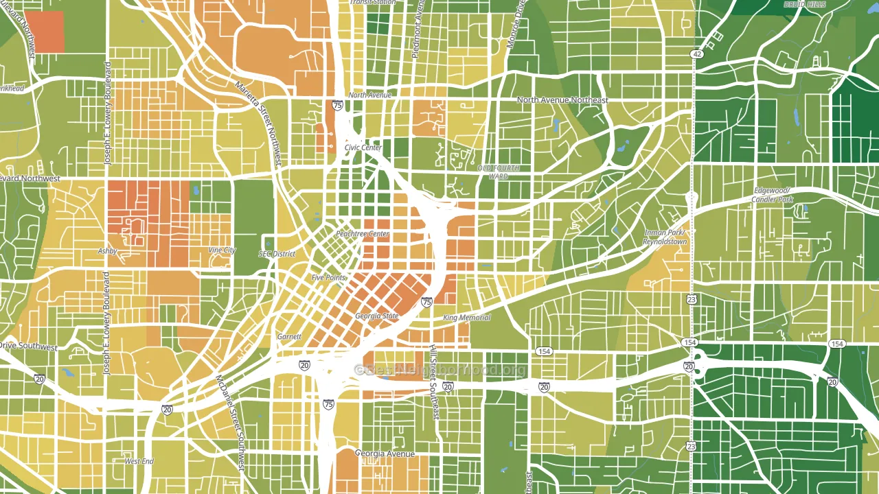 Sweet Auburn, Atlanta, GA block-group voter-turnout map