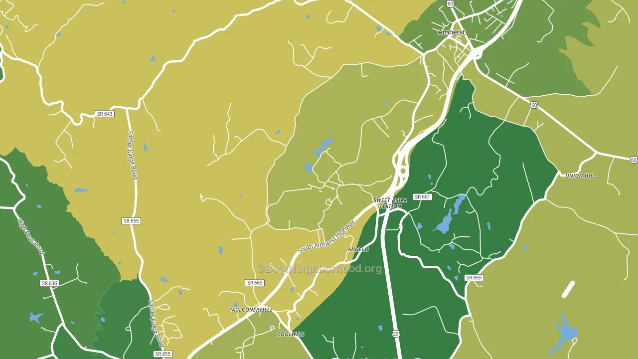 Sweet Briar, VA block-group voter-turnout map