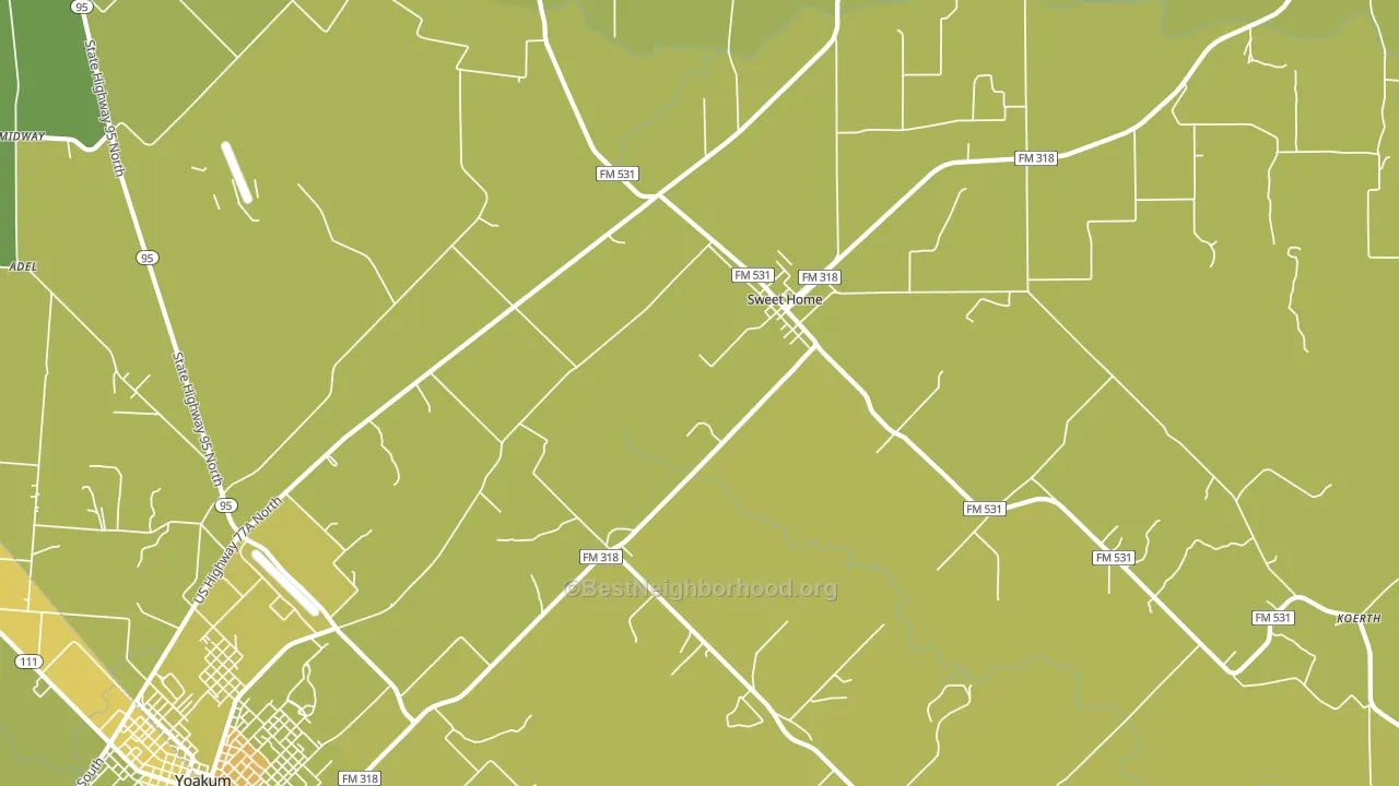 Sweet Home, TX block-group voter-turnout map