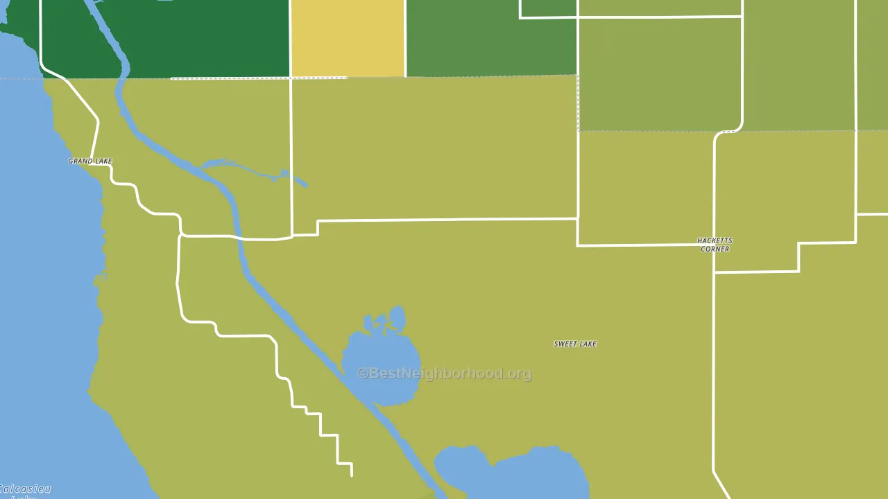 Sweet Lake, LA block-group voter-turnout map
