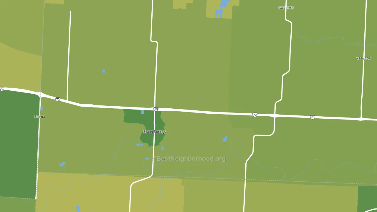 Sweet Springs, MO block-group voter-turnout map