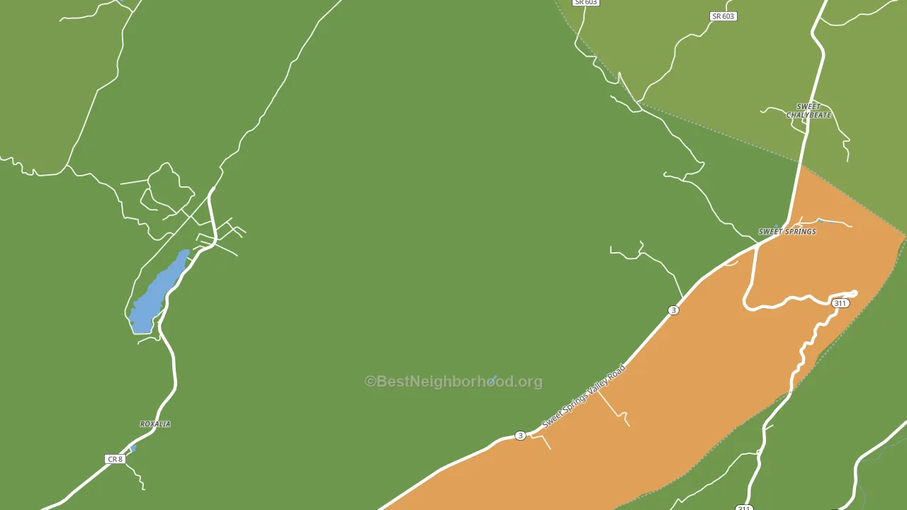 Sweet Springs, WV block-group voter-turnout map