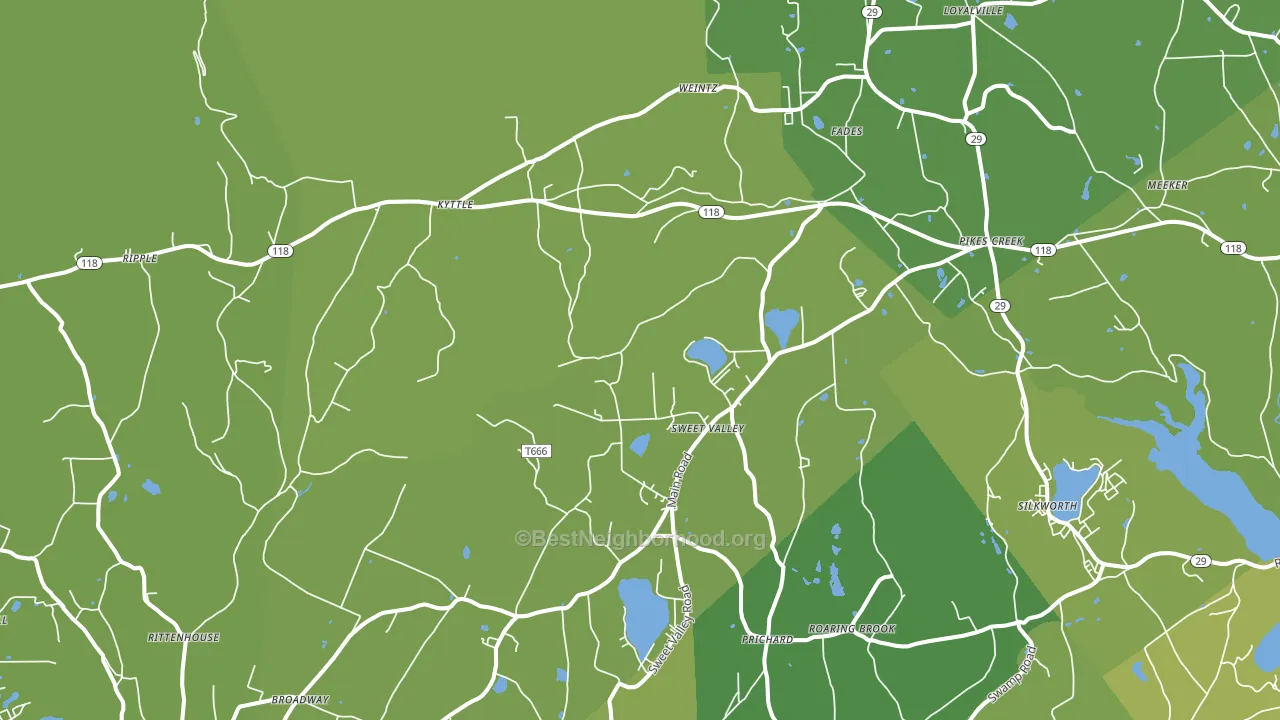 Sweet Valley, PA block-group voter-turnout map