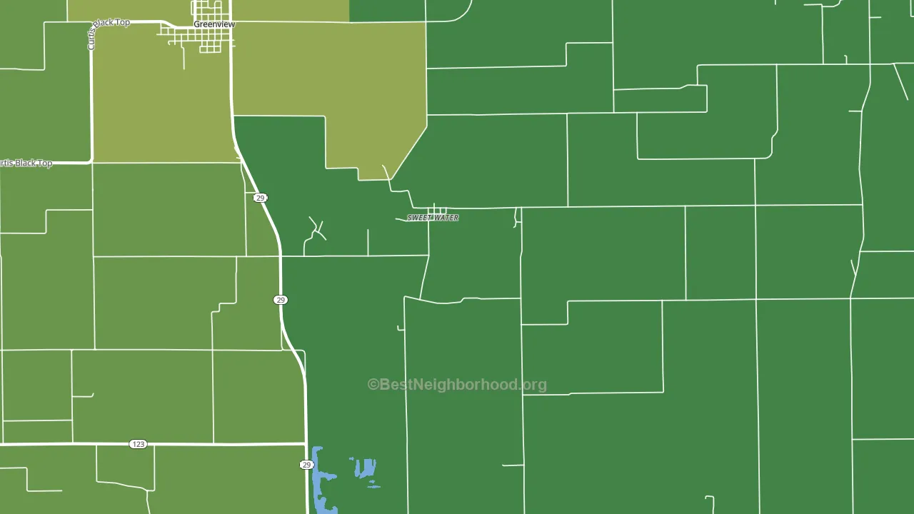 Sweet Water, IL block-group voter-turnout map
