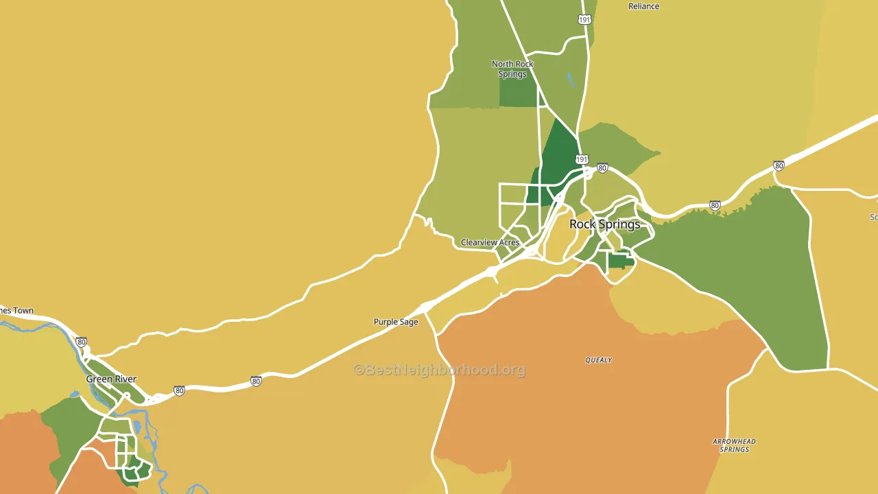 Sweetwater County, WY block-group voter-turnout map