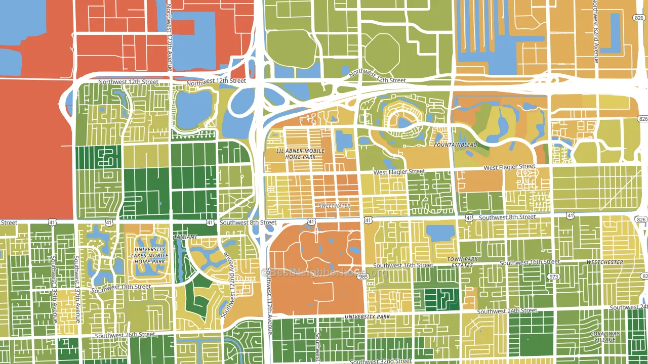 Sweetwater, FL block-group voter-turnout map