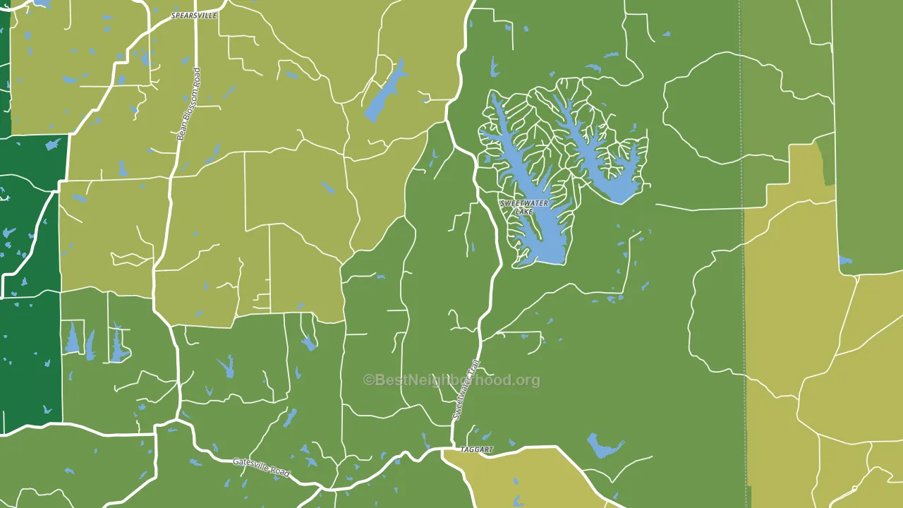 Sweetwater Lake, IN block-group voter-turnout map