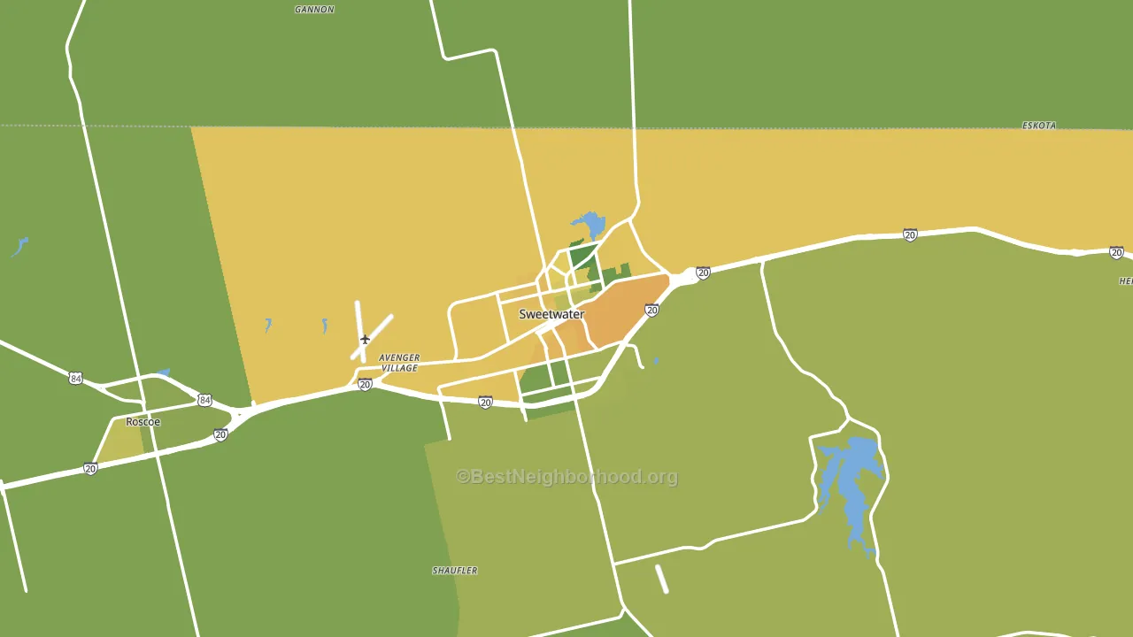 Sweetwater, TX block-group voter-turnout map