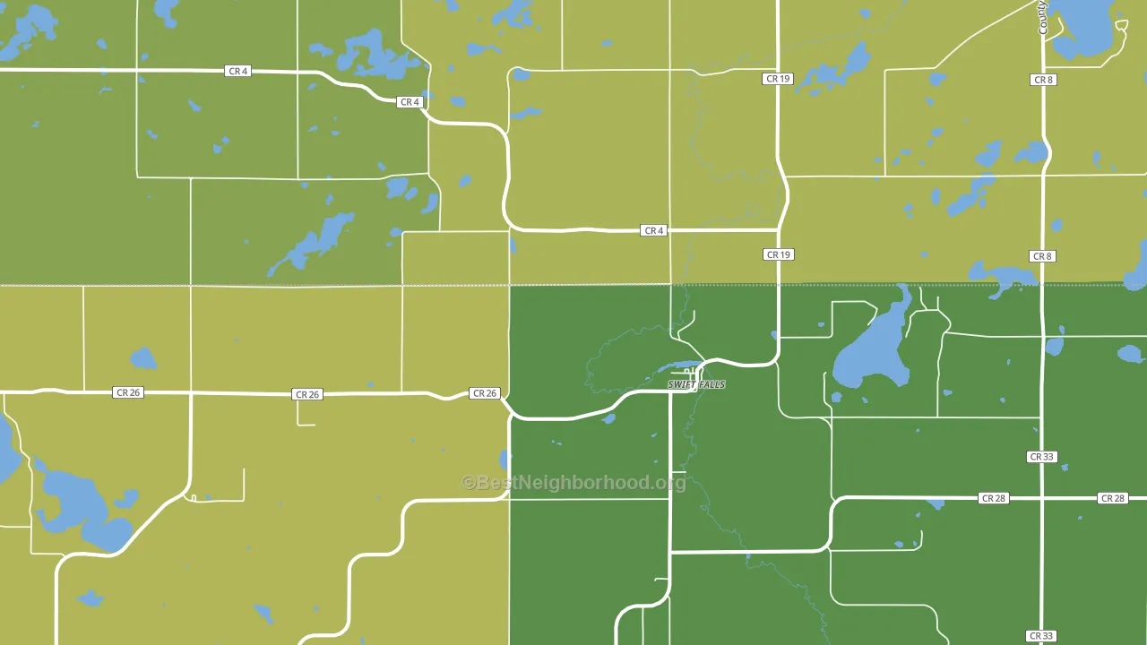 Swift Falls, MN block-group voter-turnout map