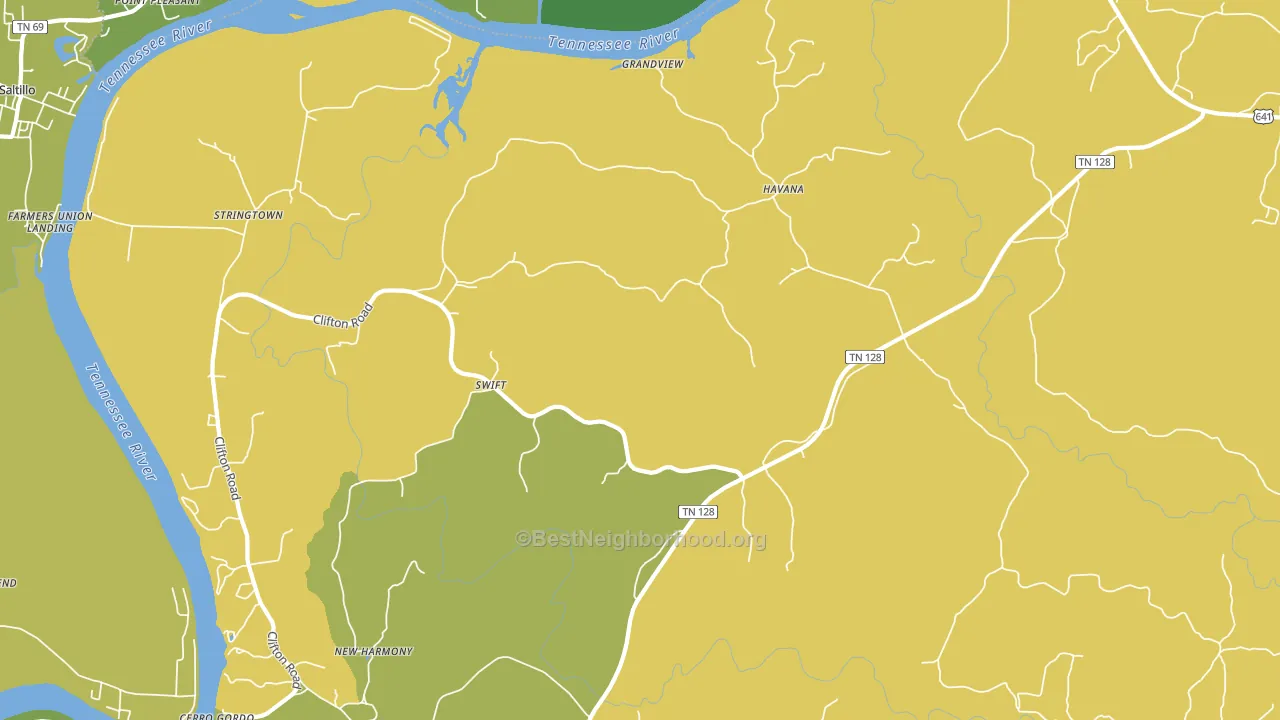 Swift, TN block-group voter-turnout map