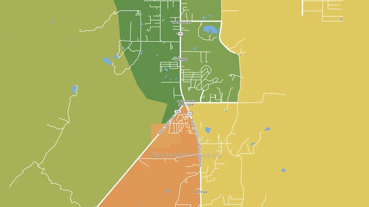 Swift Trail Junction, AZ block-group voter-turnout map
