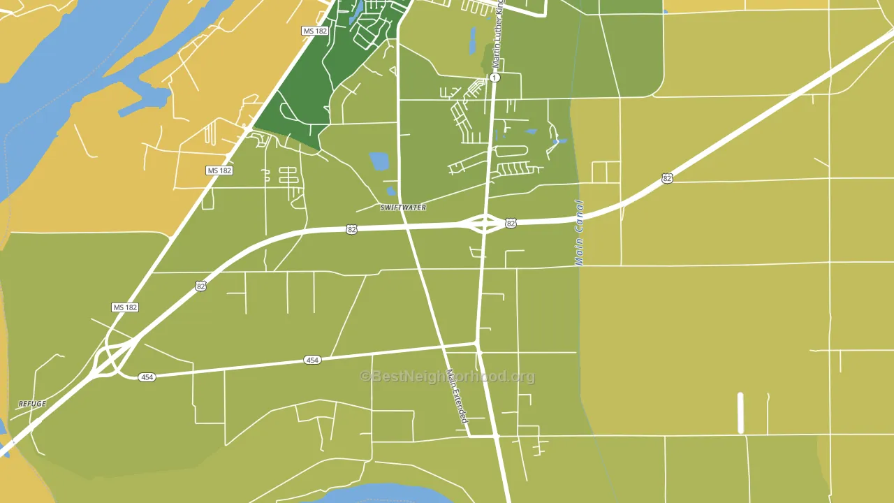 Swiftwater, MS block-group voter-turnout map
