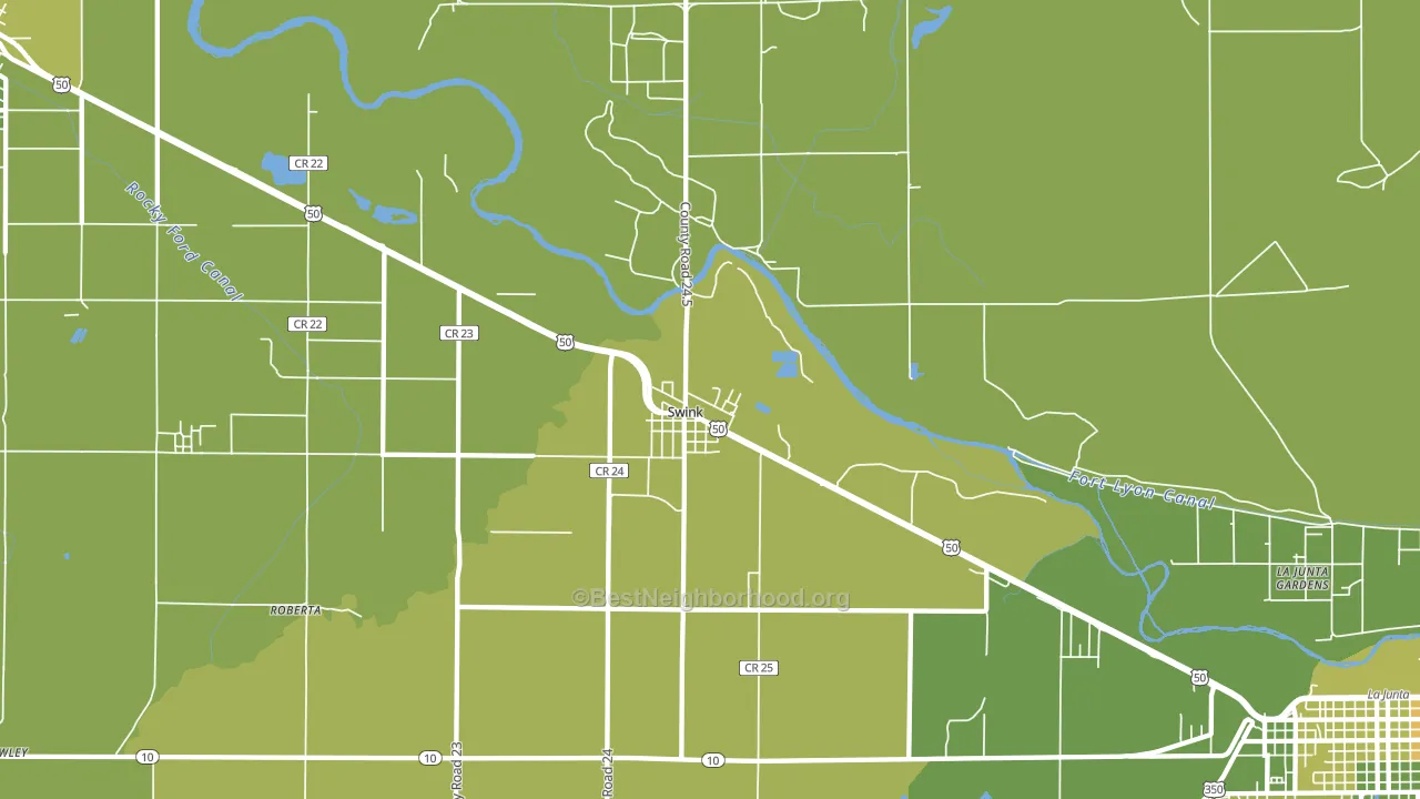 Swink, CO block-group voter-turnout map