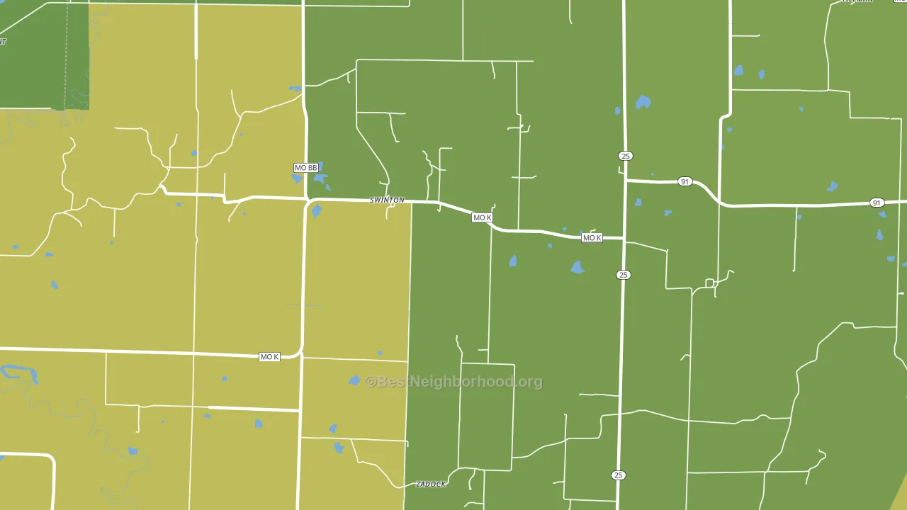Swinton, MO block-group voter-turnout map