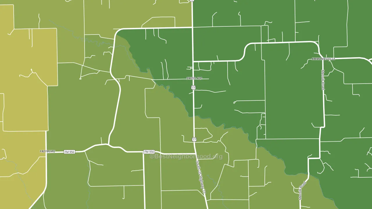 Swiss Alp, TX block-group voter-turnout map
