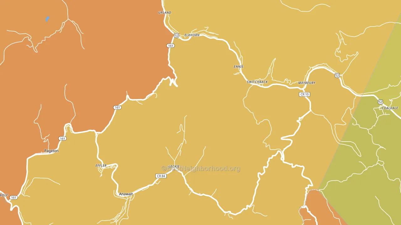 Switchback, WV block-group voter-turnout map