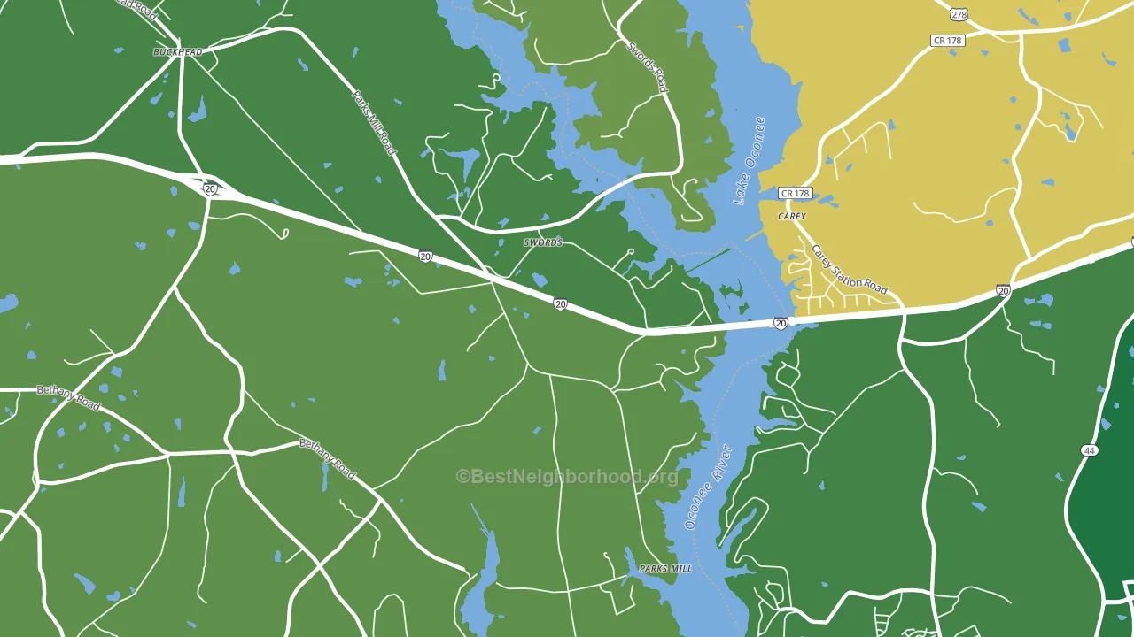 Swords, GA block-group voter-turnout map