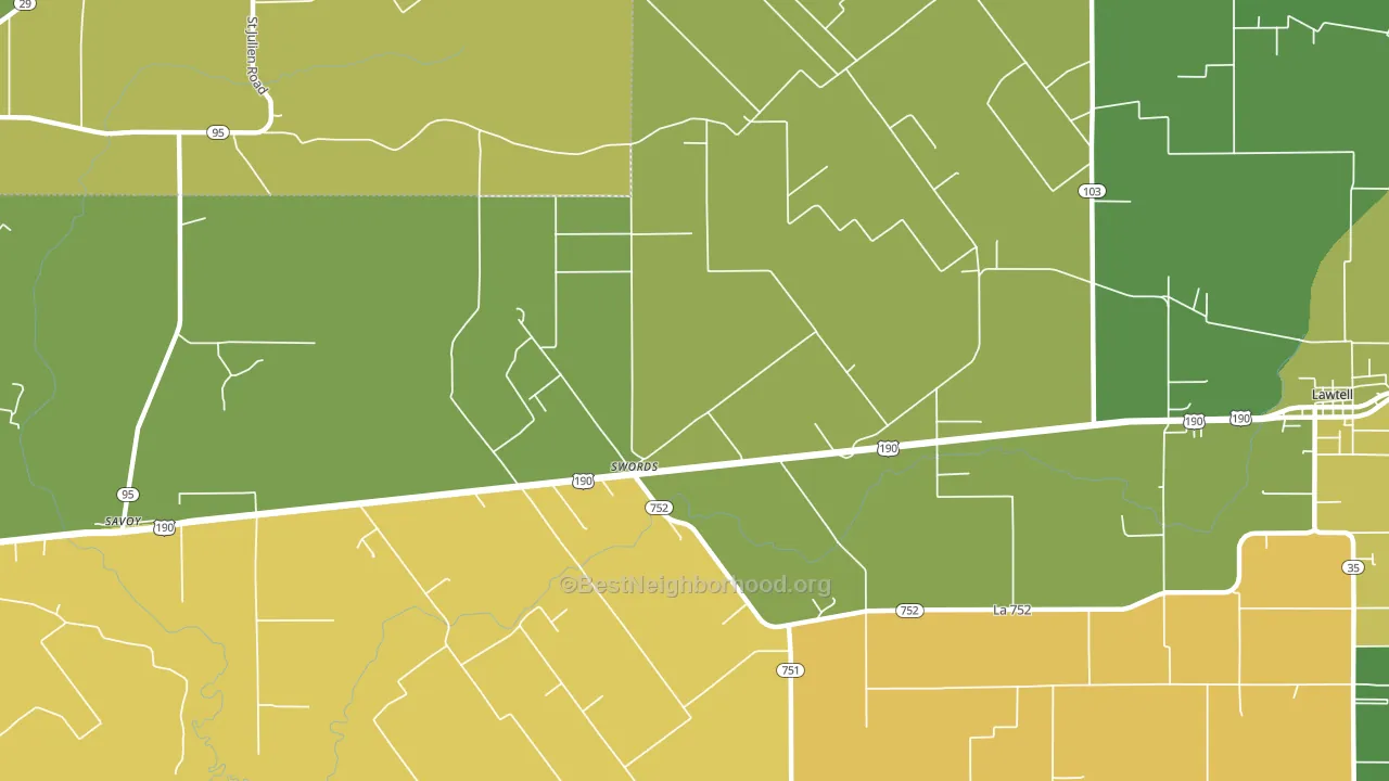 Swords, LA block-group voter-turnout map