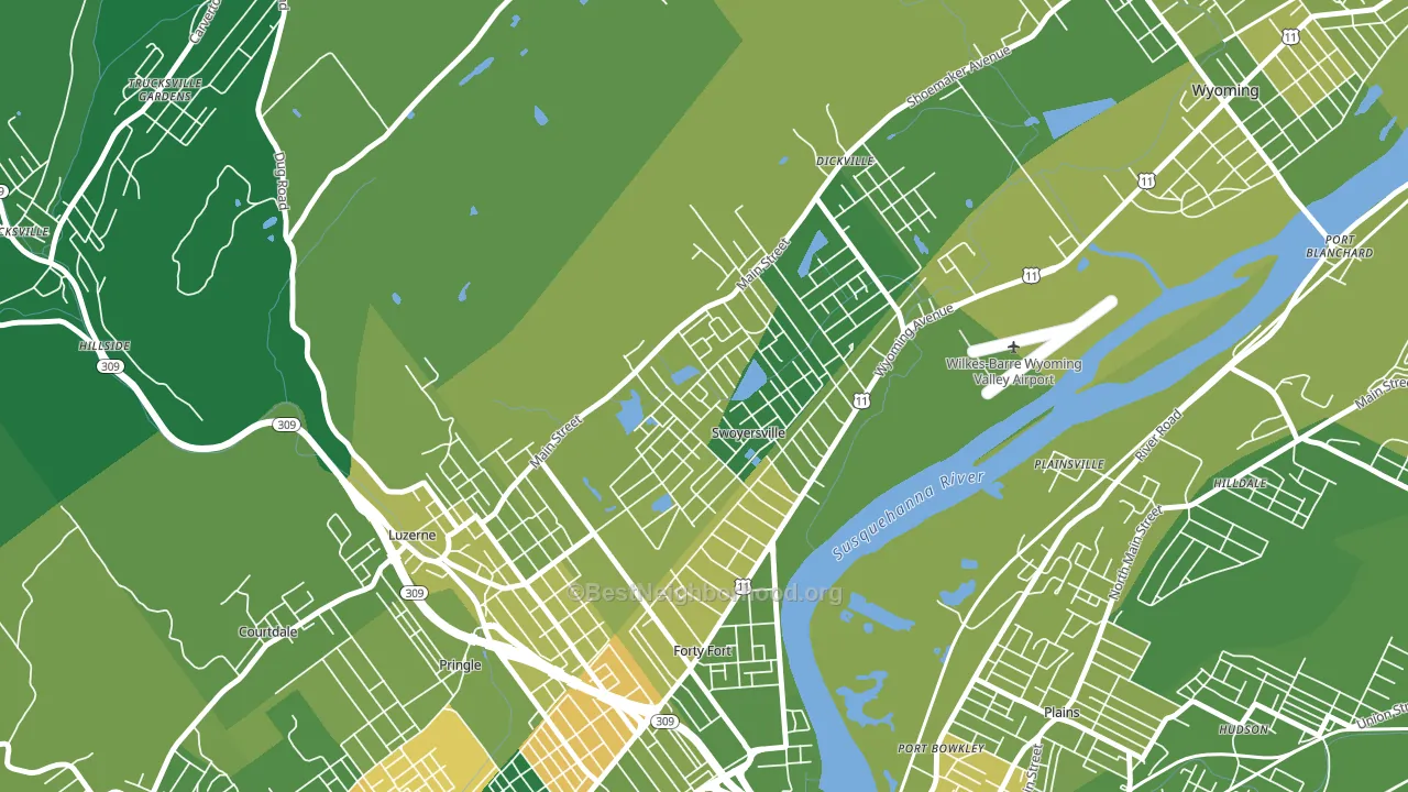 Swoyersville, PA block-group voter-turnout map