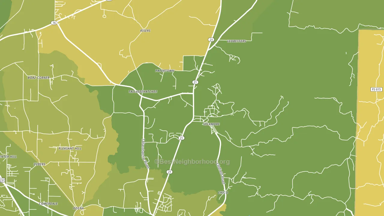 Sycamore, AL block-group voter-turnout map