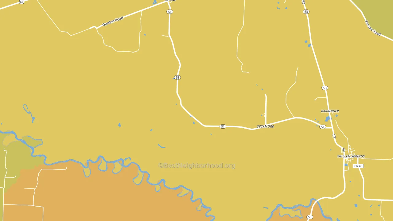 Sycamore, AR block-group voter-turnout map