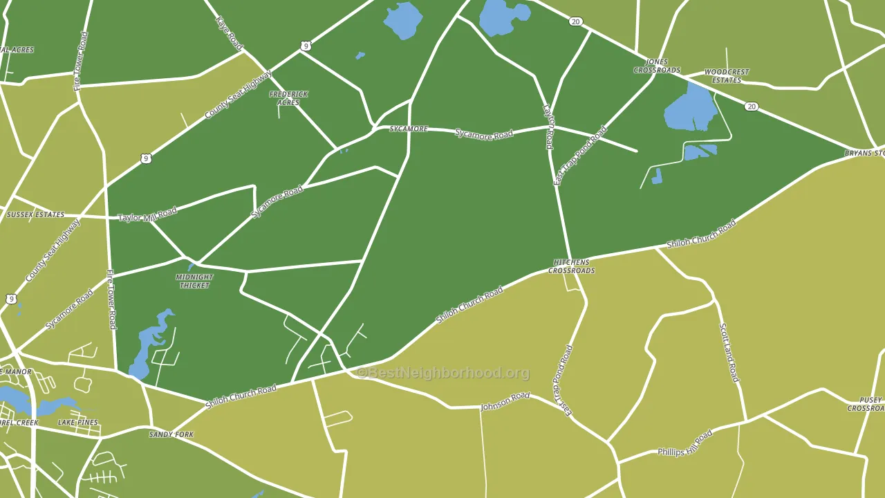 Sycamore, DE block-group voter-turnout map