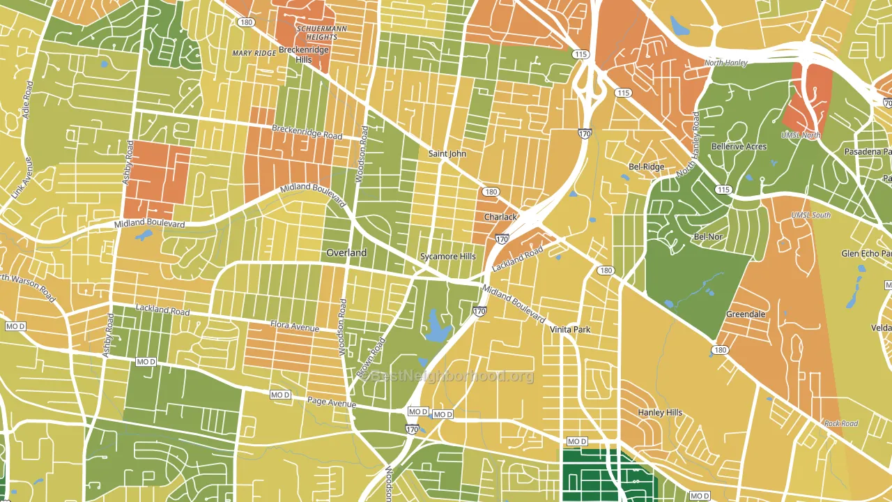 Sycamore Hills, MO block-group voter-turnout map