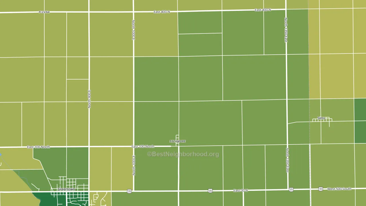 Sycamore, IN block-group voter-turnout map
