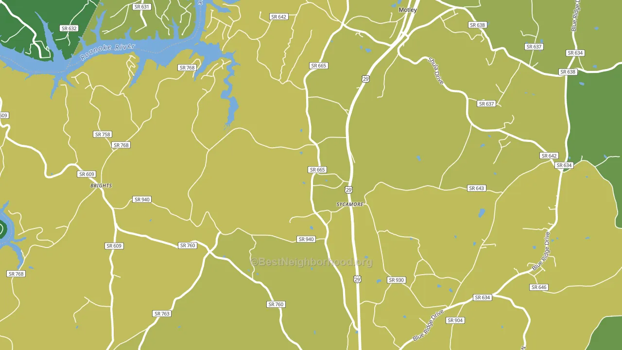 Sycamore, VA block-group voter-turnout map