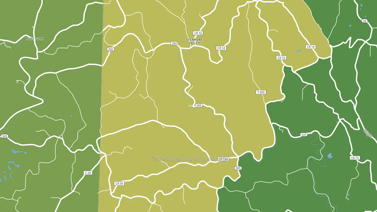 Sycamore Valley, OH block-group voter-turnout map