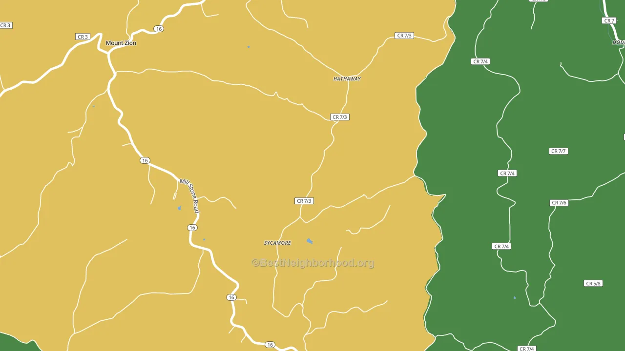 Sycamore, WV block-group voter-turnout map