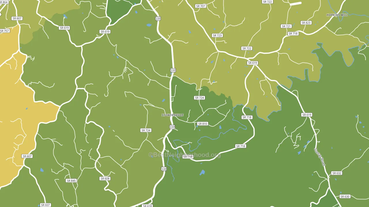 Sydnorsville, VA block-group voter-turnout map